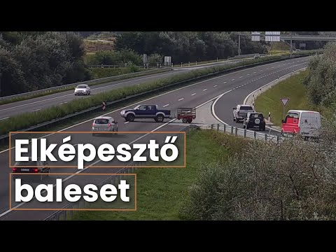 Elképesztő balesetet rögzített a Magyar Közút kamerája az M25-M3-as gyorsforgalmi úti csomópontban