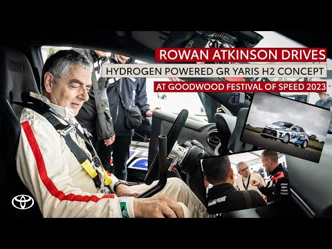 Rowan Atkinson drives hydrogen-powered Toyota GR Yaris H2 Concept at Goodwood