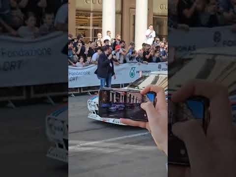 Incidente Lancia Rally 037 a Torino, durante la sfilata del Salone Auto