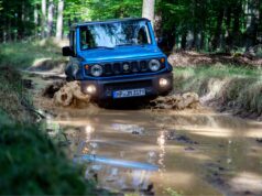 Suzuki Jimny sa brodí vodou